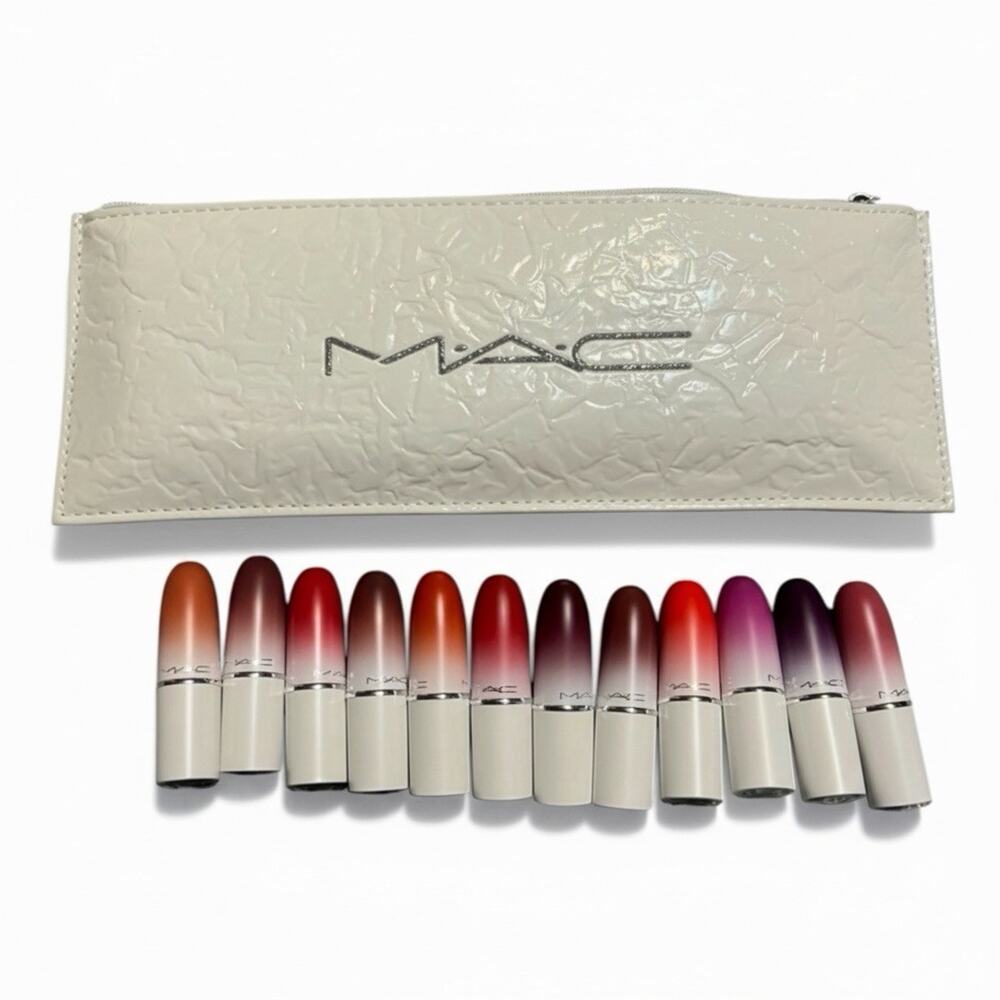 MAC Lips by the Dozen Mini Powder Kiss Lipstick Set - 12pc Vault BRAND NEW